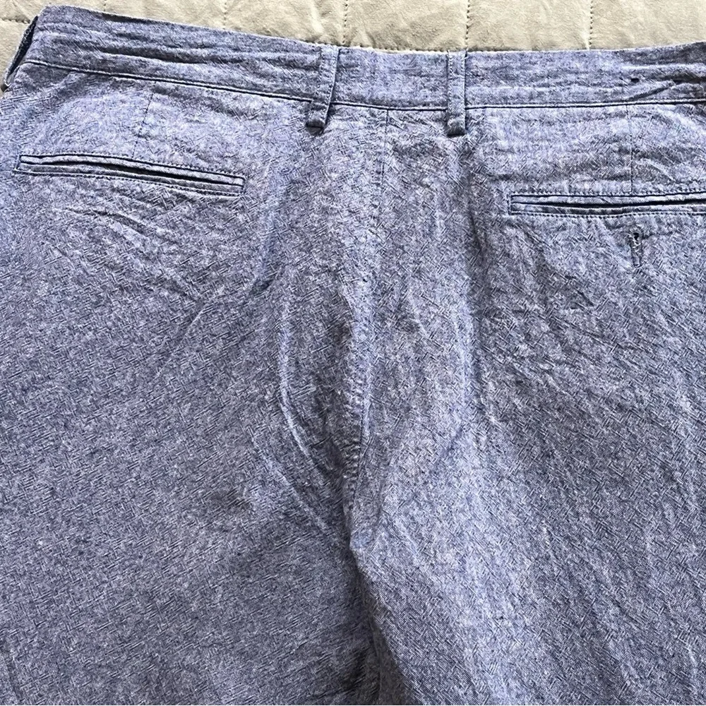 J. Crew The Sutton‎ Chambray Pants Mens 34x32 Linen Cotton Chino Straight Leg - Picture 6 of 14